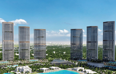 Lush green landscapes within Sobha Hartland community