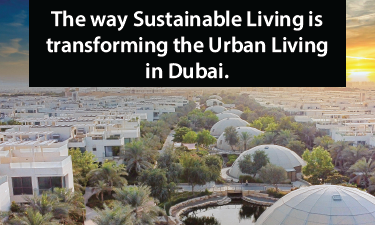 Dubai city skyline with modern buildings and palm trees along a wide street in daylight
